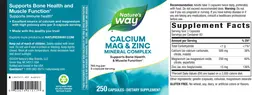 Label for Calcium Mag & Zinc Mineral Complex 765 mg