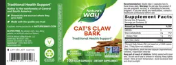 Label for Cat's Claw Bark 1,455 mg