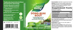 Label for Dong Quai Root 1,130 mg
