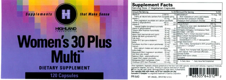 Label for Women's 30 Plus Multi