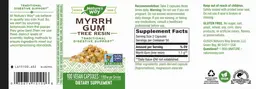 Label for Myrrh Gum Tree Resin 1,100 mg
