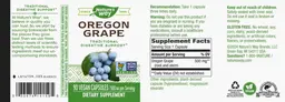 Label for Oregon Grape 500 mg