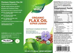 Label for Organic Flax Oil Super Lignan