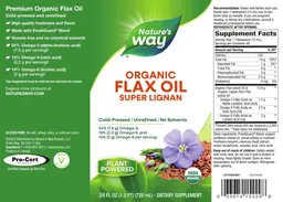 Label for Organic Flax Oil Super Lignan