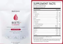 Label for Beets+ Gummies Cherry Berry