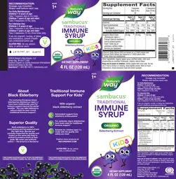 Label for Sambucus Traditional Kids Immune Syrup