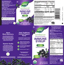Label for Sambucus Traditional Immune Syrup