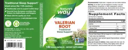 Label for Valerian Root 1,590 mg