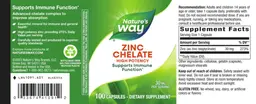 Label for Zinc Chelate 30 mg