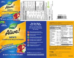 Label for Alive! Men's Complete Multivitamin