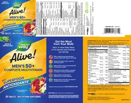 Label for Alive! Men's 50+ Complete Multivitamin