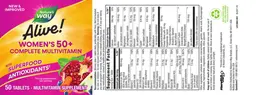 Label for Alive! Women's 50+ Complete Multivitamin