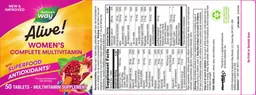 Label for Alive! Women's Complete Multivitamin
