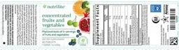 Label for Concentrated Fruits And Vegetables