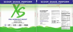 Label for Pre-Workout Boost Green Apple