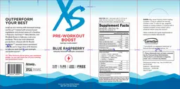 Label for Pre-Workout Boost Blue Raspberry Flavored