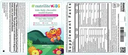 Label for Kids Daily Chewable Multivitamin Strawberry-Orange Flavored