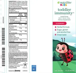 Label for Toddler Immunity Elderberry
