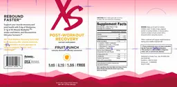 Label for Post-Workout Recovery Fruit Punch Flavored