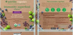 Label for Immunity Superfood Powder Mixed Berry