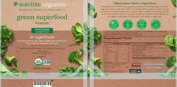 Label for Green Superfood Powder Sweet Greens