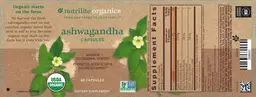 Label for Ashwagandha Capsules