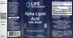 Label for Alpha-Lipoic Acid with Biotin