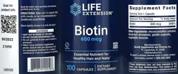 Label for Biotin 600 mcg