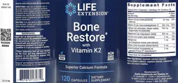 Label for Bone Restore with Vitamin K2
