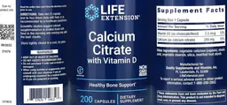 Label for Calcium Citrate with Vitamin D
