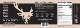 Label for Buck Feed Original Protein Horchata