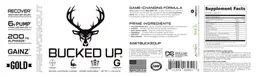 Label for Bucked Up Pre-Workout Gold