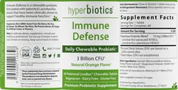 Label for Immune Defense Natural Orange Flavor