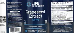 Label for Grapeseed Extract 100 mg