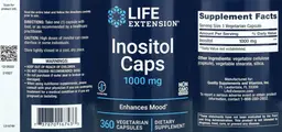 Label for Inositol Caps 1000 mg
