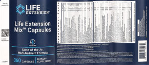 Label for Life Extension Mix Capsules