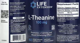 Label for L-Theanine 100 mg