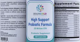 Label for High Support Probiotic Formula 25 Billion CFU