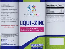 Label for Liqui-Zinc