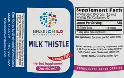Label for Milk Thistle Alcohol Free