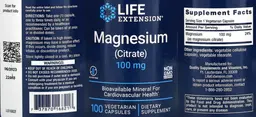 Label for Magnesium (Citrate) 100 mg