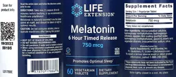 Label for Melatonin 750 mcg 6 Hour Timed Release