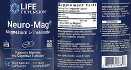 Label for Neuro-Mag Magnesium L-Threonate