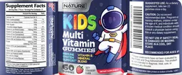 Label for Kids Multi Vitamin Gummies Tasty Strawberry Flavor