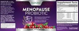 Label for Menopause Probiotic 3 Billion CFU