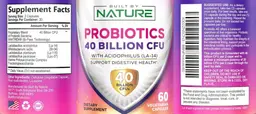 Label for Probiotics 40 Billion CFU