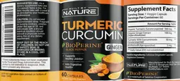 Label for Turmeric Curcumin
