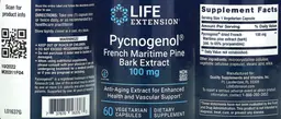 Label for Pycnogenol French Maritime Pine Bark Extract 100 mg