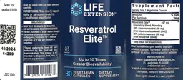 Label for Resveratrol Elite