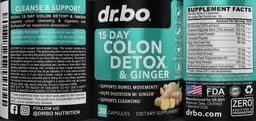 Label for 15 Day Colon Detox & Ginger